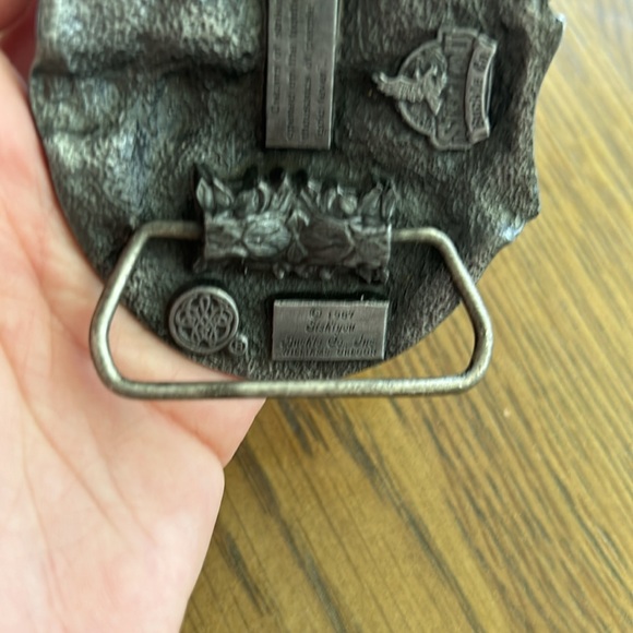Vintage Siskiyou buckle co pewter gold rush belt buckle 1987